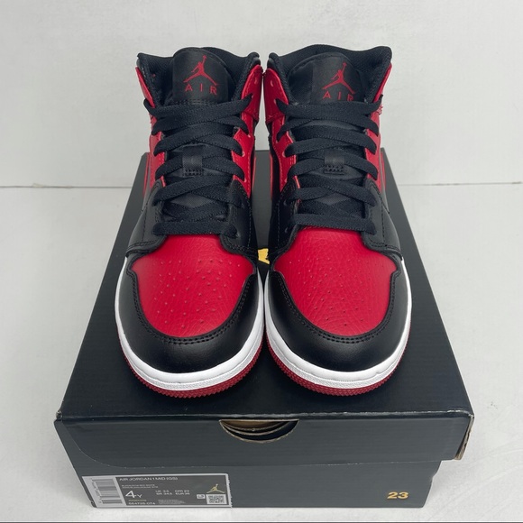 Nike Air Jordan 1 Retro Mid GS “Banned/Bred” NEW - Picture 2 of 4